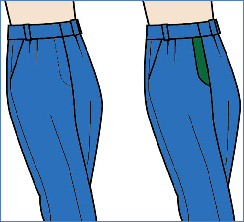 Stylized drawing of pants