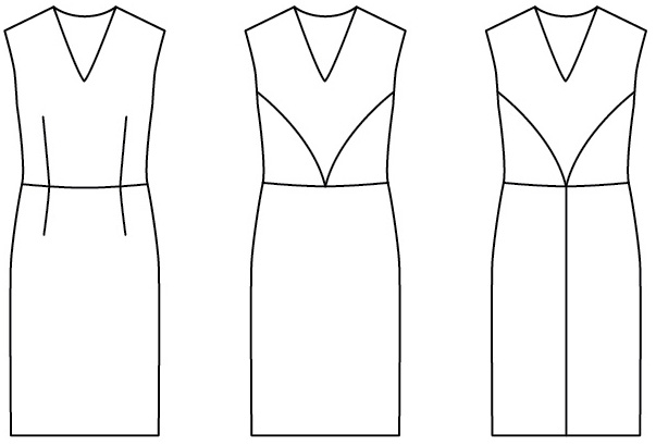 Which dress will make a figure look slender and taller?