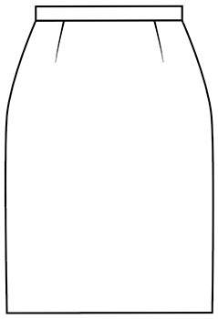 A technical illustration of a basic skirt
