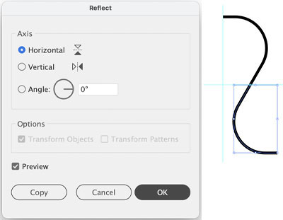 Reflecting horizontally
