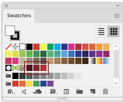 New color swatches in the Swatches panel