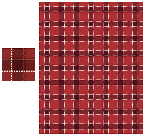 The motif and the final textile pattern