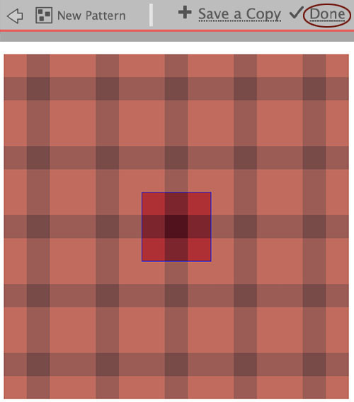 Saving the new pattern swatch