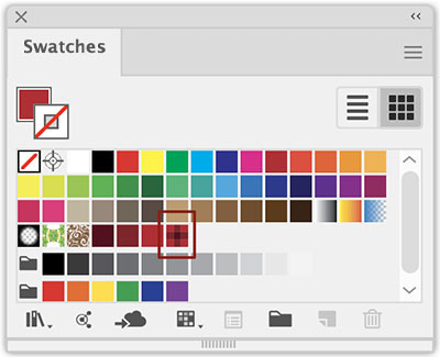 The new pattern swatch in the Swatches panel