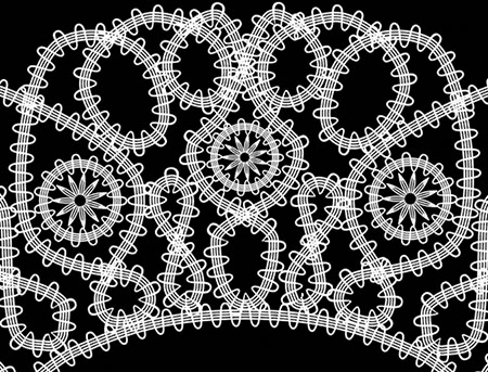 The magnified fragment of the lace collar