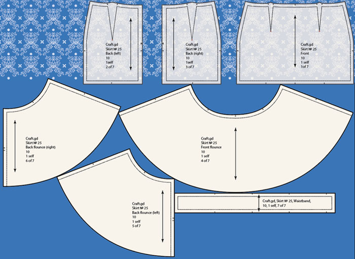 The flounce skirt - production pattern