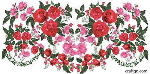 The floral composition created with Adobe Illustrator Art brushes