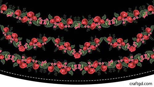 Floral pattern 3 created with Adobe Illustrator brushes